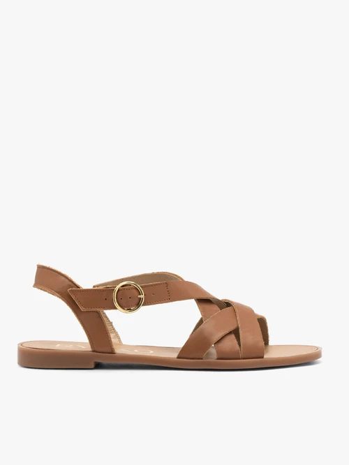 Jasnobrązowe sandały damskie