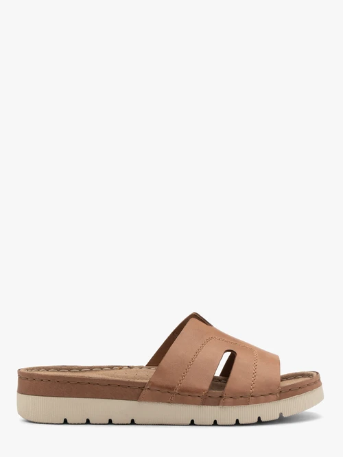 Brązowe klapki damskie z platformą