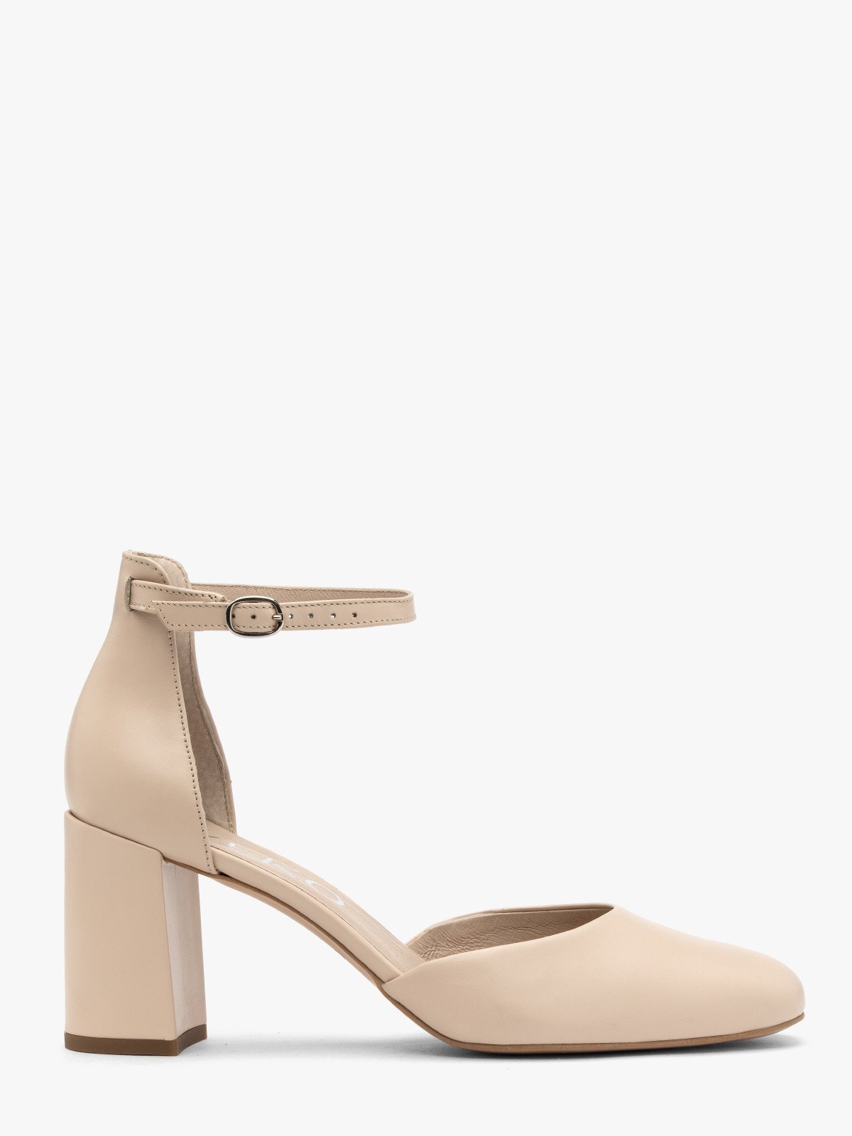 Beżowe czółenka z paskiem wokół kostki LUIZA