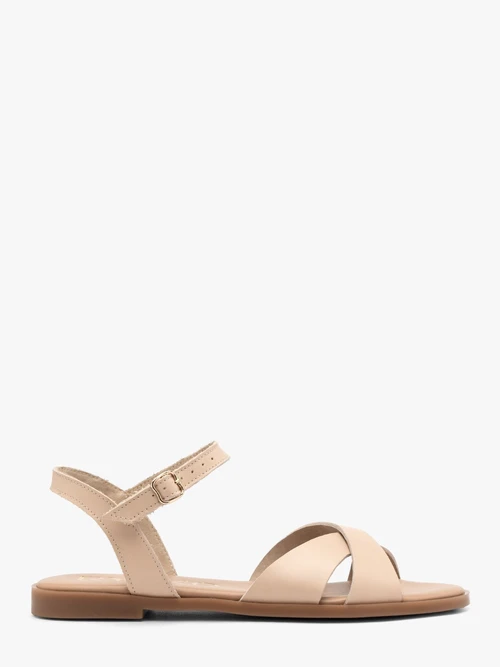 Beżowe sandały damskie płaskie