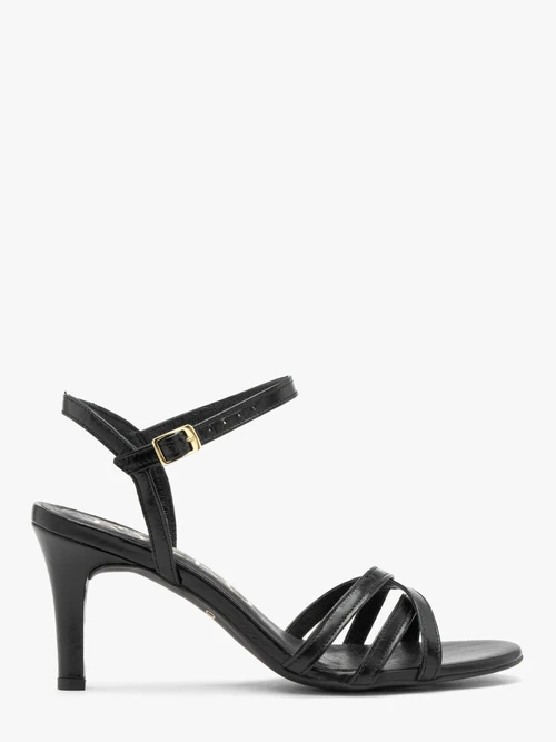 Czarne sandały damskie z paseczków