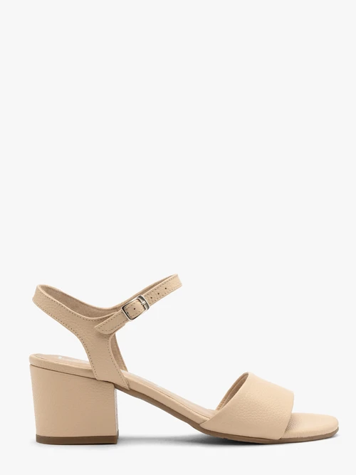 Beżowe sandały damskie na obcasie