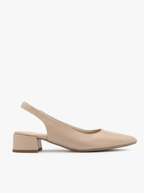 Beżowe czółenka z otwartą piętą