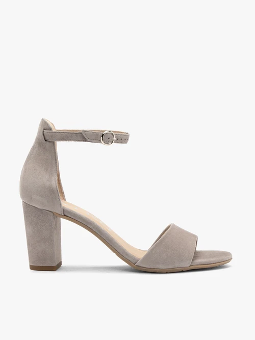 Szare sandały damskie na słupku