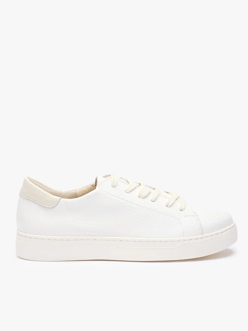 Białe sneakersy ze skóry licowej