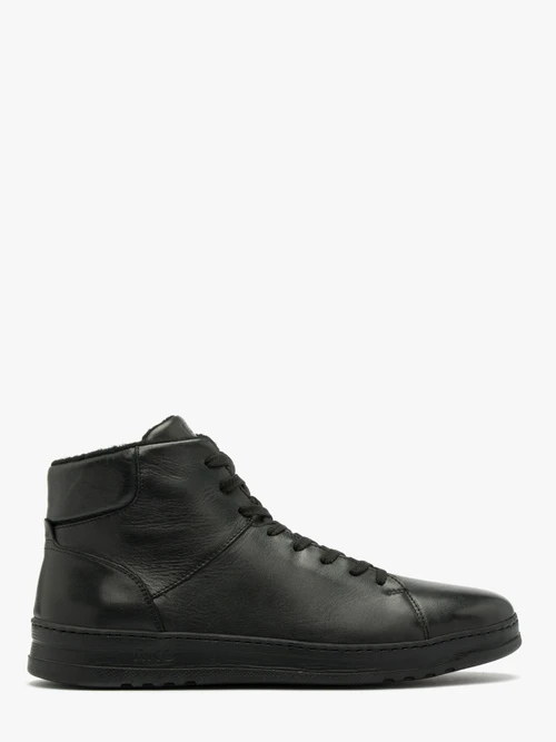 Czarne trzewiki męskie na lekkiej podeszwie