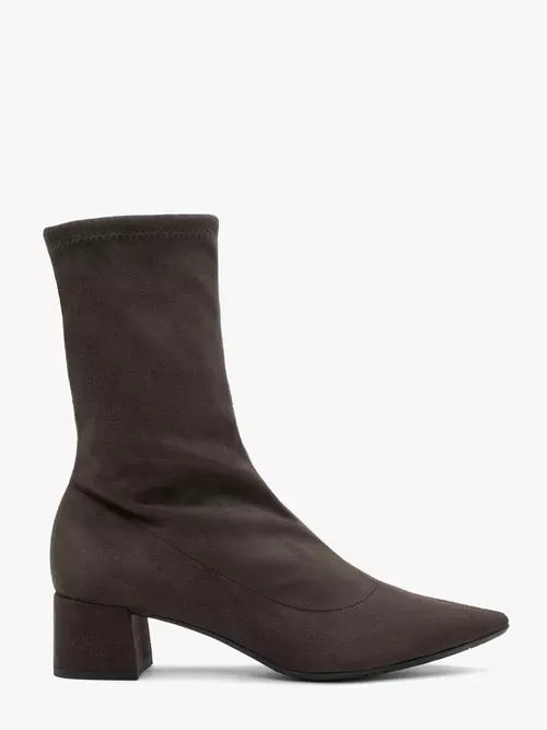 Ciemnobrązowe botki skarpetkowe