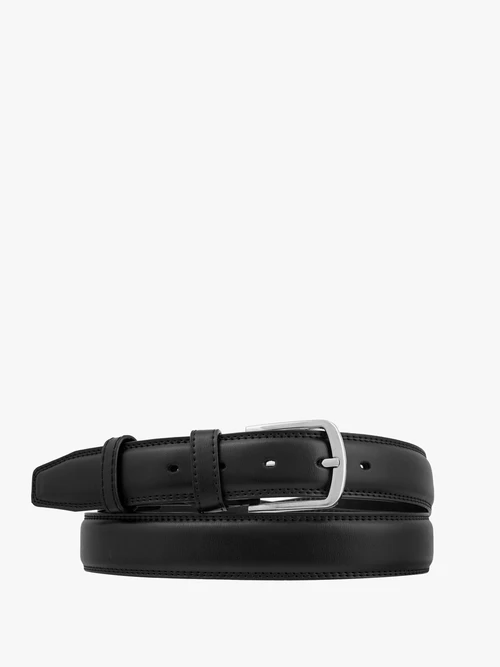 Czarny pasek ze skóry licowej