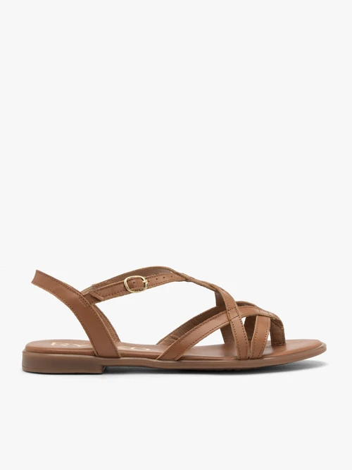 Jasnobrązowe sandały damskie