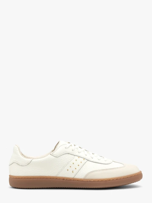 Kremowe damskie półbuty sznurowane