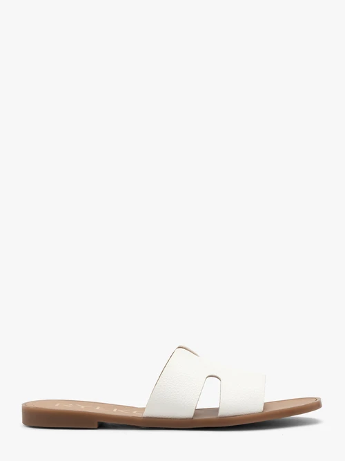 Białe klapki damskie z wycięciami