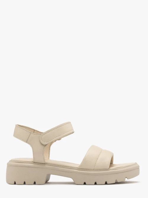 Kremowe sandały zapinane na rzepy