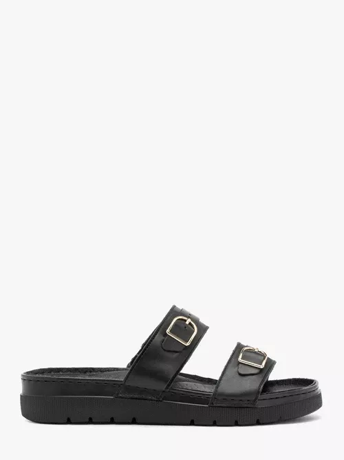 Czarne klapki damskie płaskie