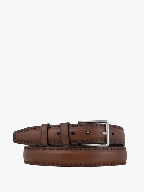 Brązowy pasek ze skóry licowej