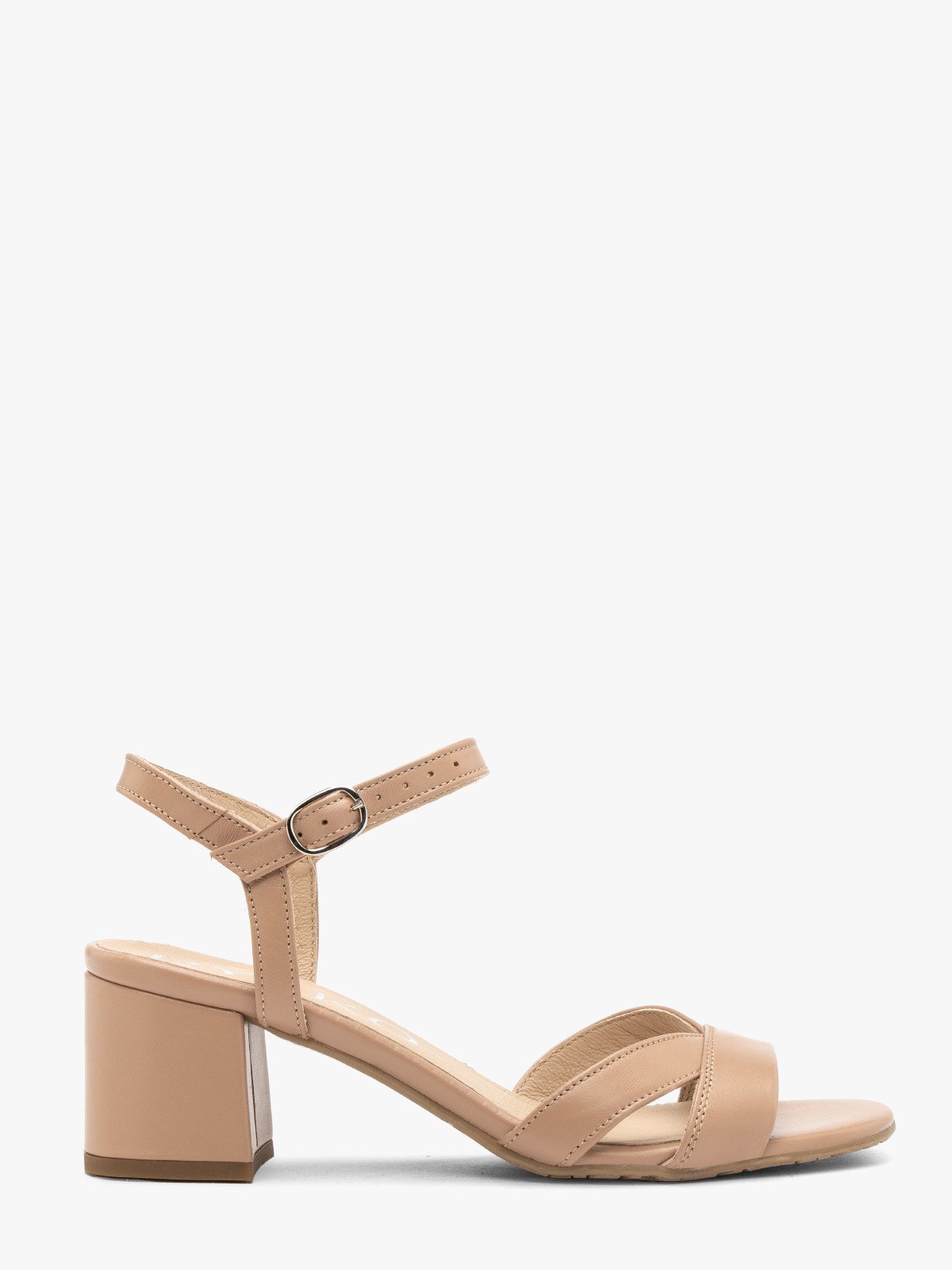 Beżowe sandały damskie na słupku ARINA