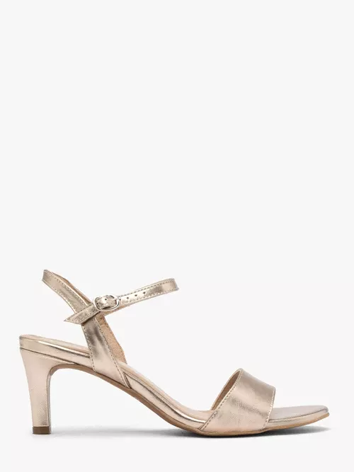 Platynowe sandały na szpilce