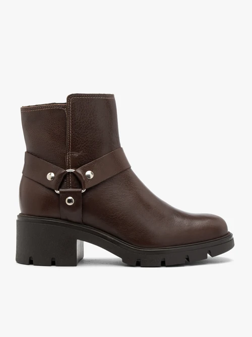Ciemnobrązowe botki biker boots