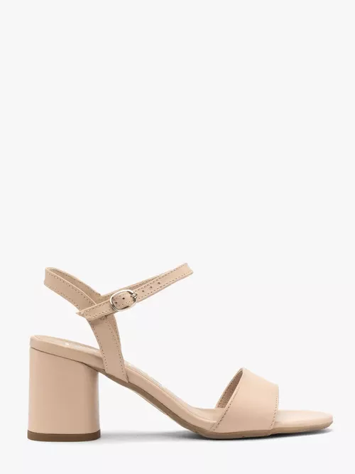 Beżowe sandały na okrągłym obcasie