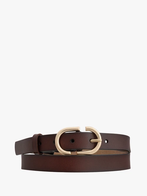 Brązowy pasek ze skóry licowej