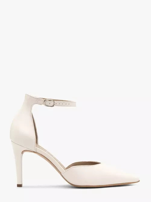 Dwuczęściowe kremowe czółenka na szpilce