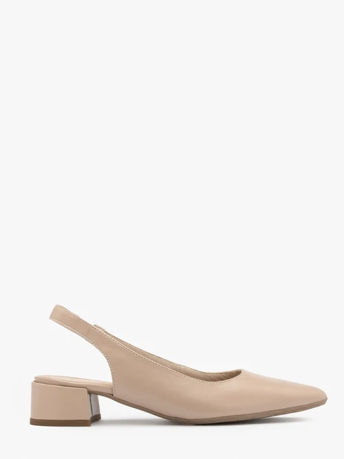 Beżowe czółenka z otwartą piętą