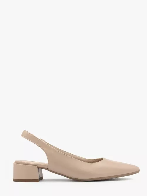 Beżowe czółenka z otwartą piętą