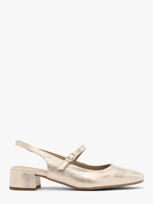 Platynowe czółenka na niskim klocku