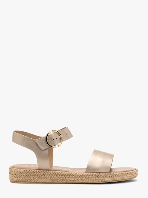 Platynowe sandały damskie płaskie