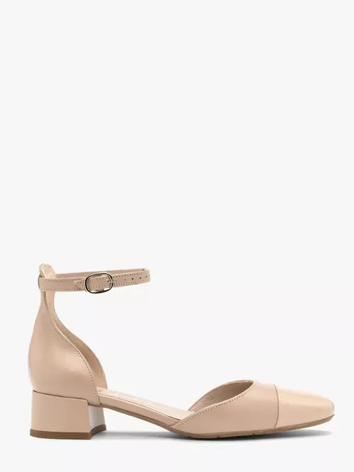 Dwuczęściowe czółenka damskie z lakierowanym noskiem