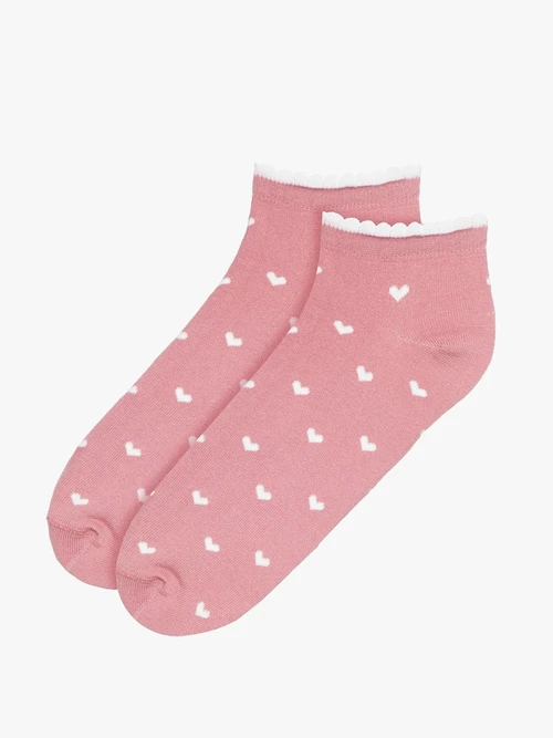 Różowe bawełniane skarpetki w serduszka