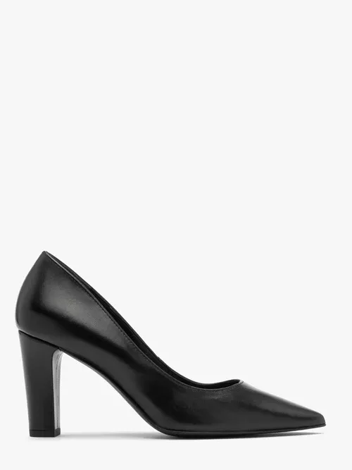 Czarne czółenka na grubej szpilce