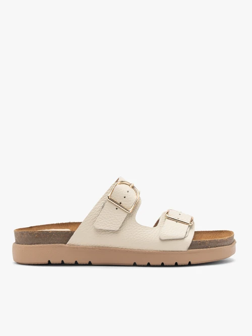 Kremowe klapki damskie