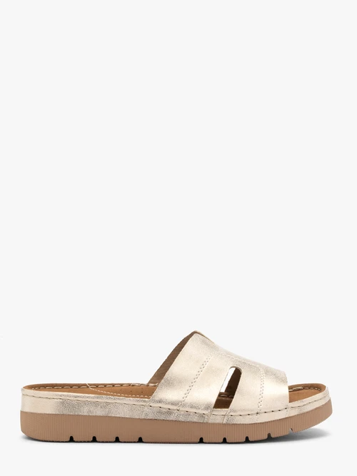 Platynowe klapki damskie na grubszym spodzie