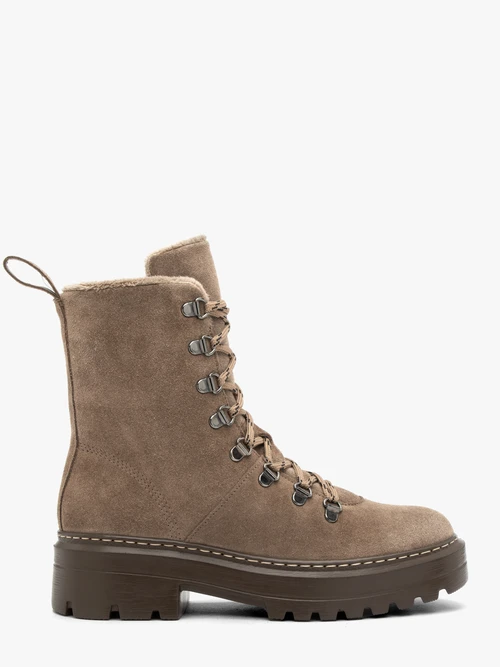 Szare welurowe śniegowce