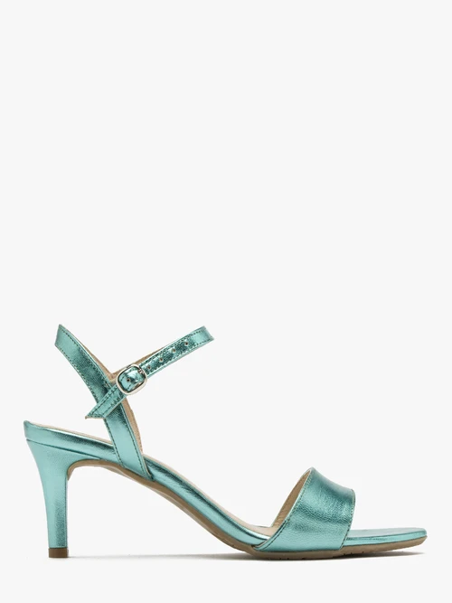 Sandały na szpilce w kolorze morskim