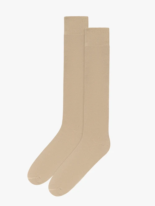 Długie beżowe skarpetki z bawełny
