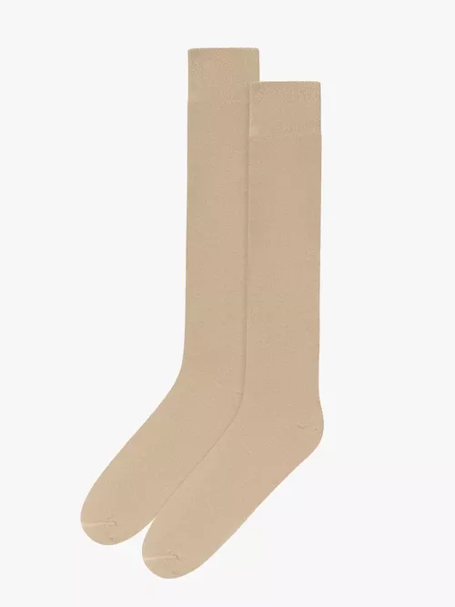 Długie beżowe skarpetki z bawełny