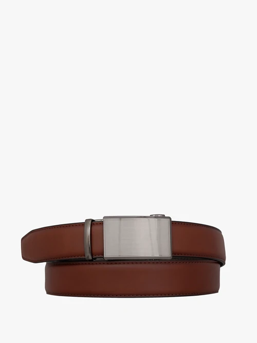 Brązowy pasek ze skóry licowej