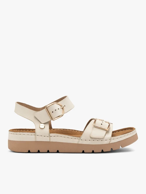 Kremowe sandały damskie