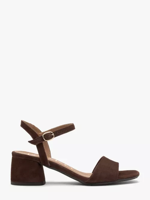 Ciemnobrązowe sandały damskie na słupku