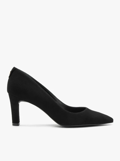 Czarne welurowe czółenka