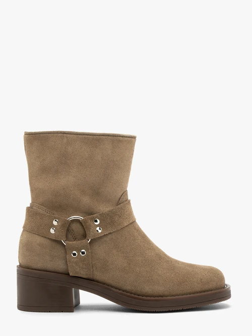 Oliwkowe botki biker boots