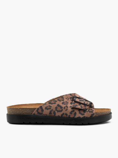 Klapki damskie w panterkę