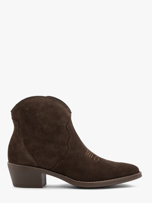 Ciemnobrązowe botki welurowe