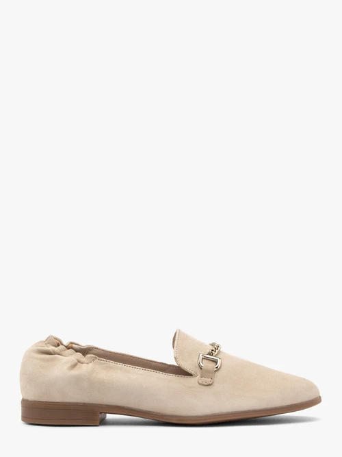 Beżowe mokasyny damskie na płaskiej podeszwie