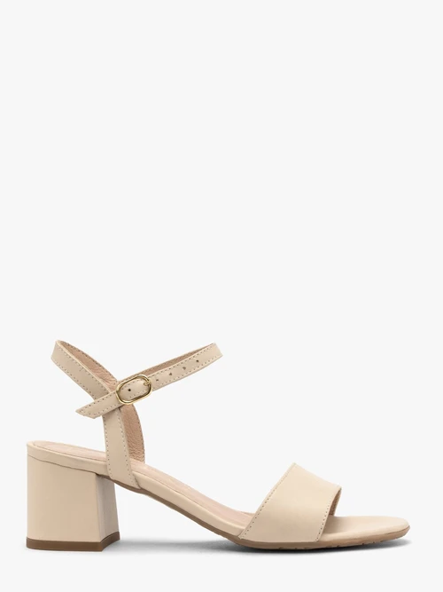 Klasyczne kremowe sandały na obcasie