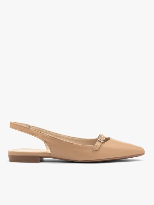 Beżowe baleriny slingback