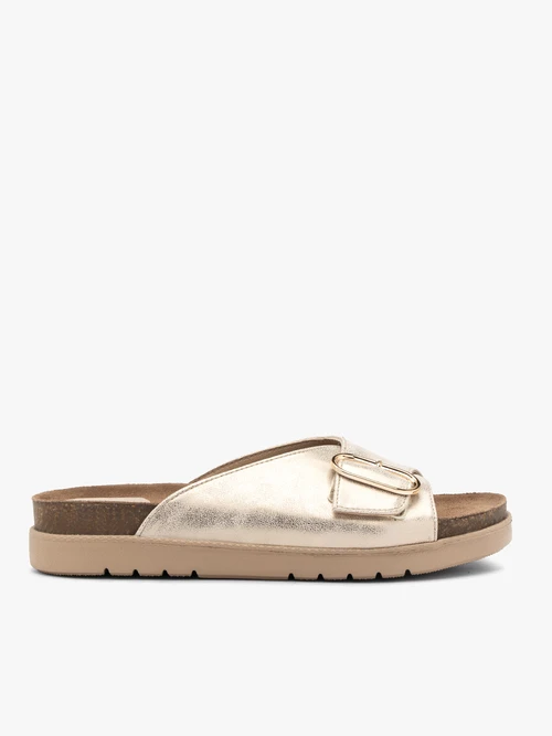 Platynowe klapki damskie płaskie