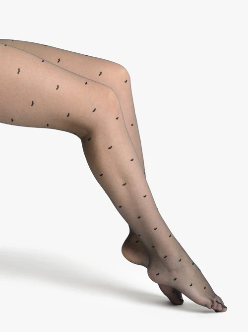 Czarne rajstopy w serca 20 DEN