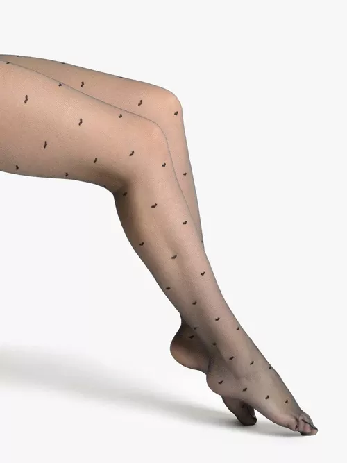 Czarne rajstopy w serca 20 DEN